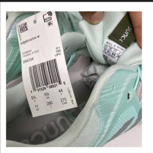 Adidas Sneakers WMNS 10 Blue Green EdgeBounce Ice Mint B96334 Running Sporty NEW - Picture 9 of 11